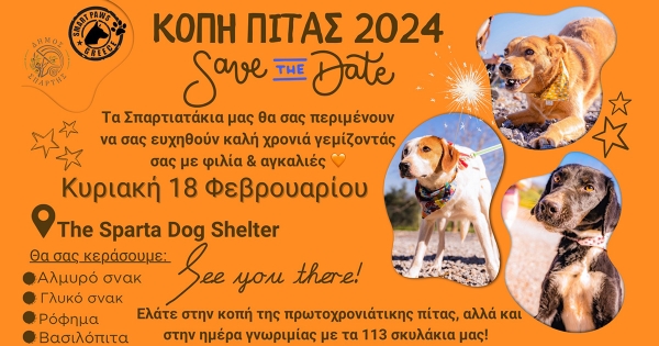 The Sparta Dog Shelter: Κοπή πίτας και ημέρα γνωριμίας με τα 113 σκυλάκια του καταφυγίου