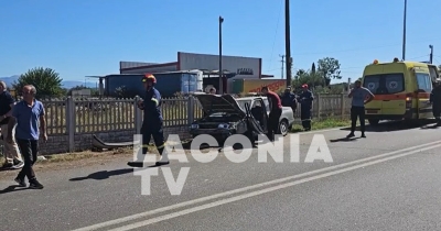 Τροχαίο ατύχημα στην ΕΟ Σπάρτης – Γυθείου: Τραυματισμός γυναίκας οδηγού (video)