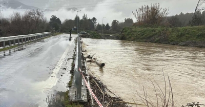Μεγαλόπολη: Προσωρινή διακοπή κυκλοφορίας οχημάτων στην γέφυρα Θωκνίας λόγω της κακοκαιρίας