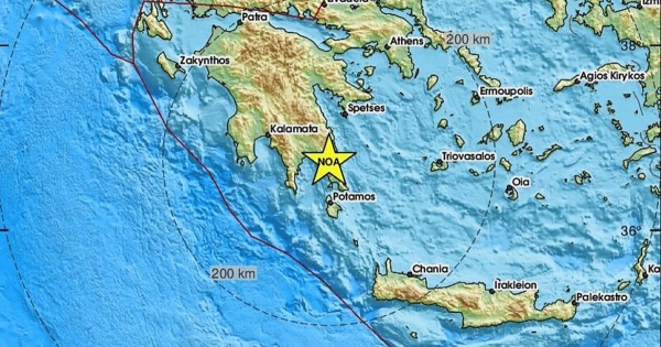 Σεισμός στη Λακωνία - Κοντά στους Μολάους το επίκεντρο