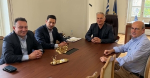 Συνάντηση εργασίας του Περιφερειάρχη Δ. Πτωχού με τον Αντιπρόεδρο της Κυβέρνησης Κ. Χατζηδάκη
