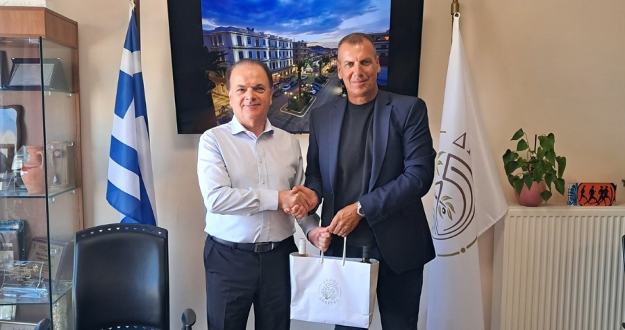 Συνάντηση του Δημάρχου Σπάρτης με τον Δήμαρχο Ρεθύμνου, Γιώργο Μαρινάκη