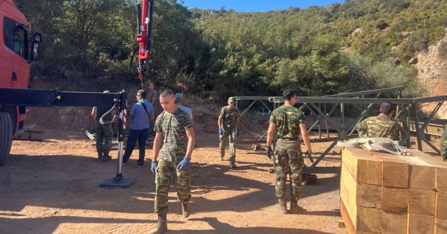 ΔΗΜΟΣ ΕΥΡΩΤΑ | Ξεκίνησαν οι εργασίες για την κατασκευή γέφυρας τύπου Bailey στο Βρονταμά