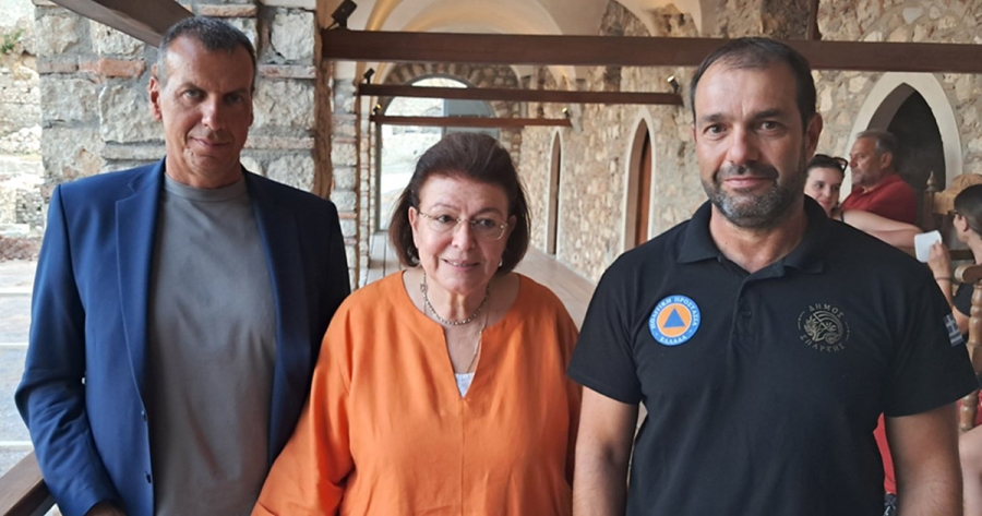 Ο Δήμαρχος Σπάρτης και ο Αντιδήμαρχος Πολιτικής Προστασίας Σπάρτης στην άσκηση «Περίβλεπτος 2025» στο Μυστρά