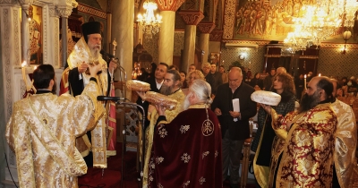 Αρχιερατικός Εσπερινός για τους Τρεις Ιεράρχες στον Ι.Ν Οσίου Νίκωνος Σπάρτης