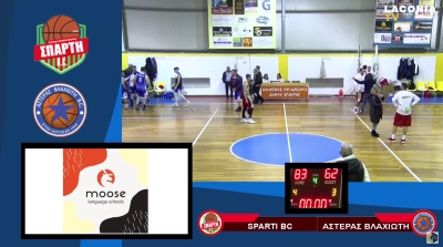 (video) Sparti BC - ΑΣΤΕΡΑΣ ΒΛΑΧΙΩΤΗ 83-62 για το πρωτάθλημα Α2 στο Μπάσκετ