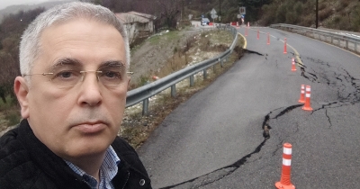 Ο Μαν. Μάκαρης στην κατολίσθηση της Ε.Ο. Καλαμάτας–Σπάρτης