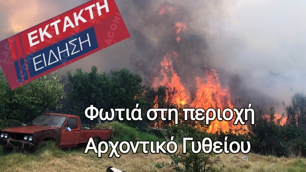 Έκτακτη επικαιρότητα | Φωτιά στη περιοχή Αρχοντικό Γυθείου