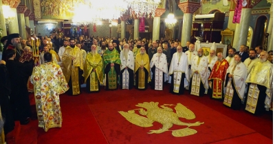 Λαμπρός ο πανηγυρικός Πολυαρχιερατικός Εσπερινός στον Ι.Ν. Οσίου Νίκωνος Σπάρτης