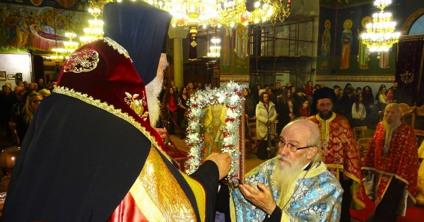 Χειροθεσία Πρωτοπρεσβύτερου κατά τον πανηγυρικό Αρχιερατικό Εσπερινό στον Ι.Ν. Αγ. Νικολάου Σπάρτης
