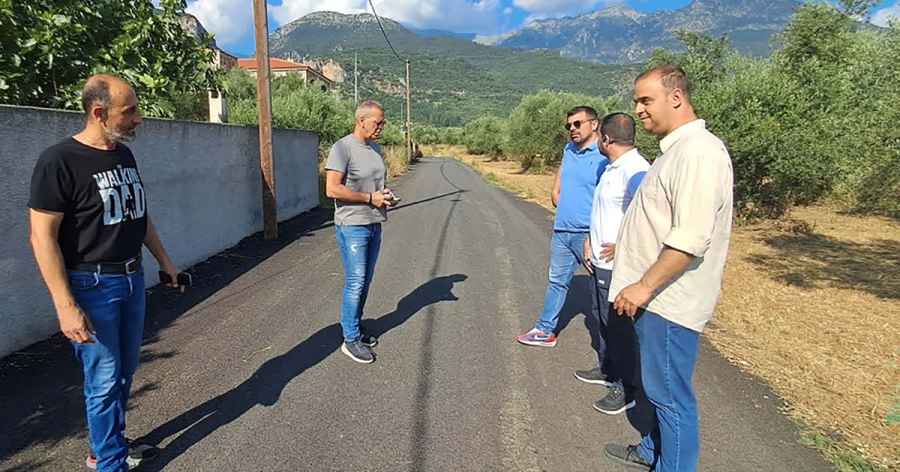 Αυτοψία του Δημάρχου Σπάρτης στα έργα οδοποιίας της Δ.Κ. Σπαρτιατών και της Δ.Ε. Μυστρά