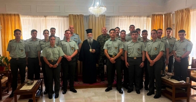 Αποχαιρετιστήρια επίσκεψη αξιωματικών και υπαξιωματικών στον Μητροπολίτη Μονεμβασίας &amp; Σπάρτης
